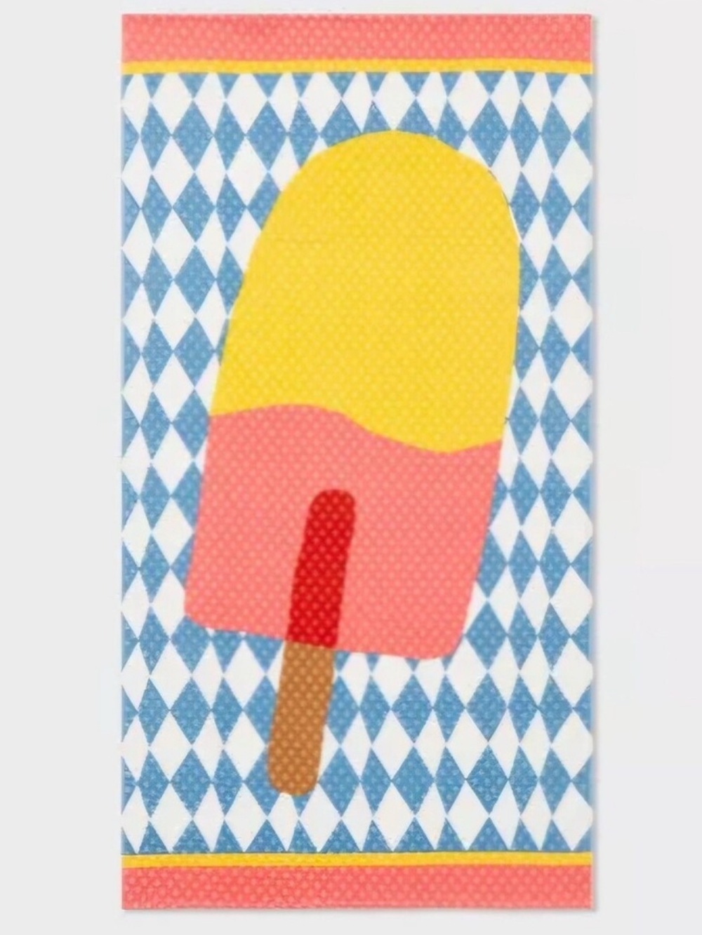 Beach Towel Popsicle Ice Cream Extra Long Oversized 6ft Cotton 36”x72”
